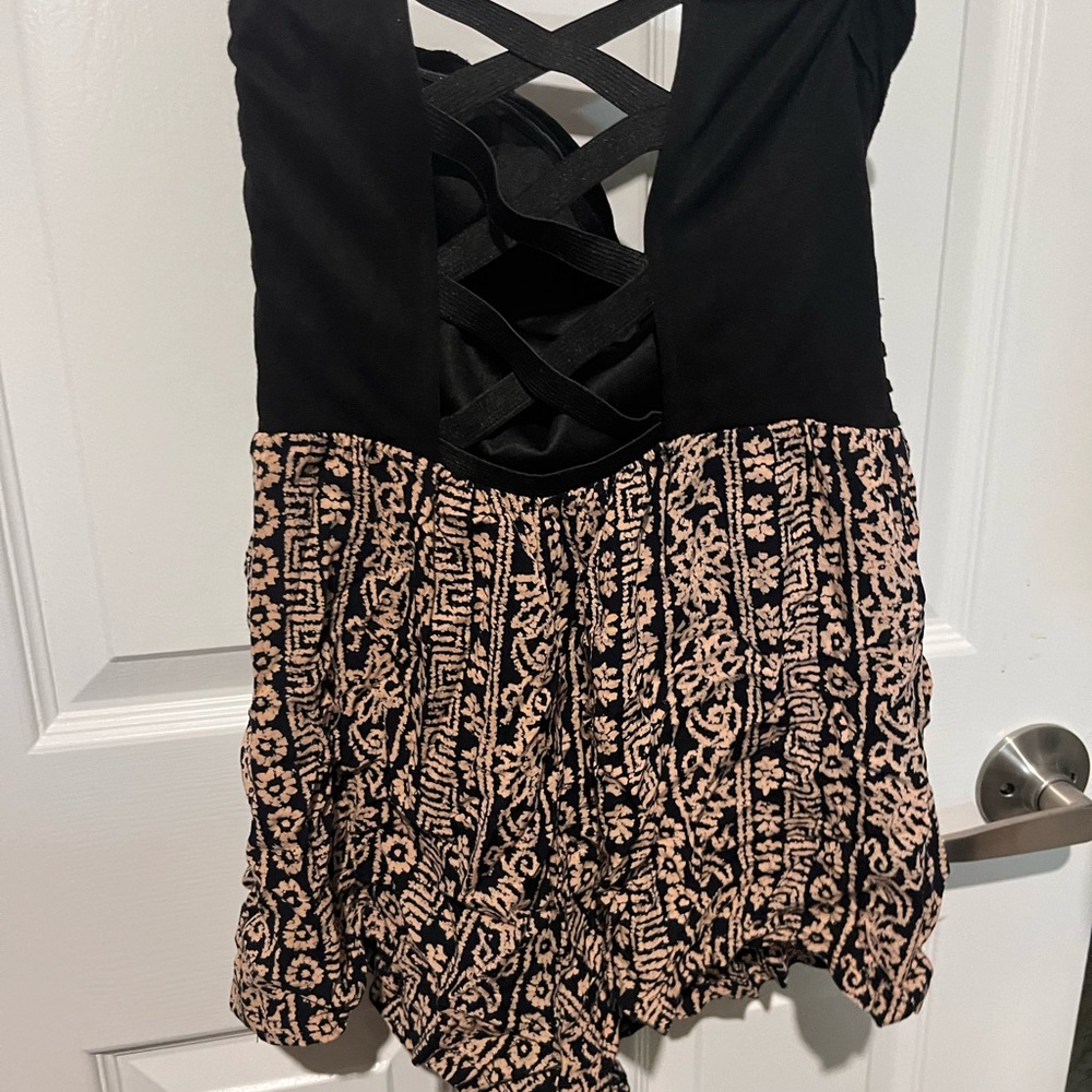 Windsor Black and Tan Crisscross Dress